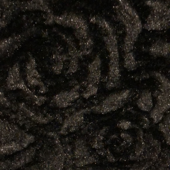 Betsy Johnson loversVintagefaux  fur-like vest embossed w black shimmery roses. - Picture 3 of 10